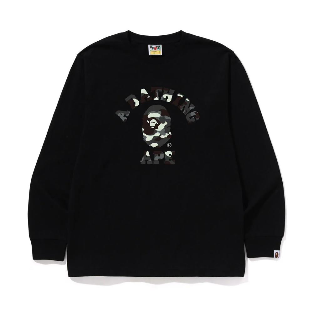 베이프 티셔츠 CITY CAMO COLLEGE LS TEE 1L80-111-003 - 상품 이미지