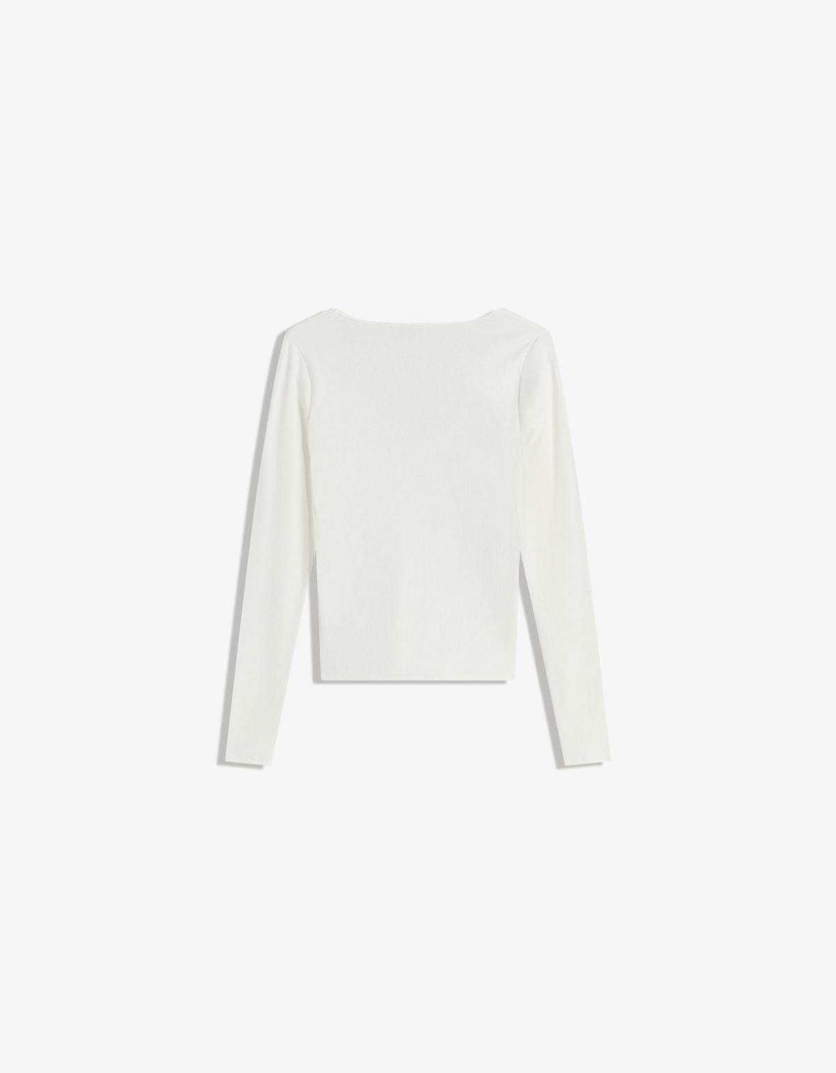 버쉬카 베이직 브이넥 롱슬리브 티셔츠 7543/205 OFF WHITE - 상세 이미지 2