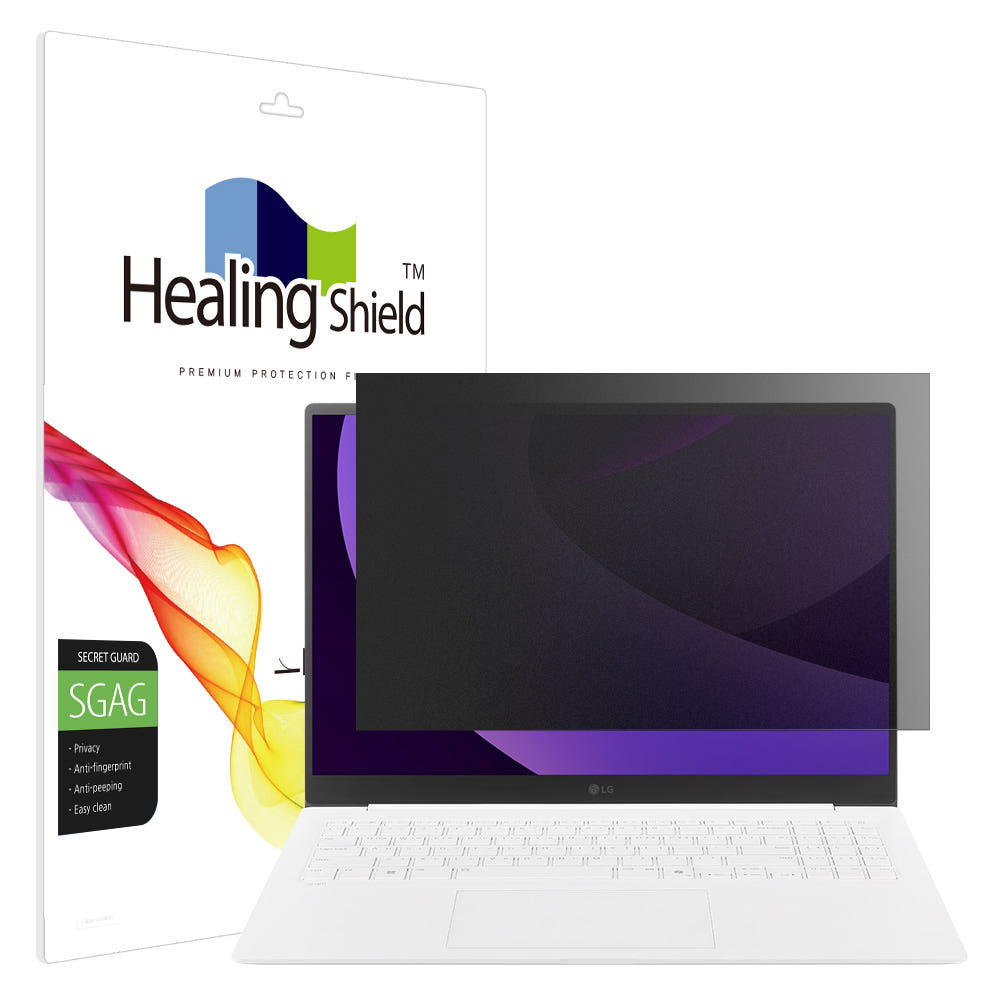 16인치 보호필름 부착 전후