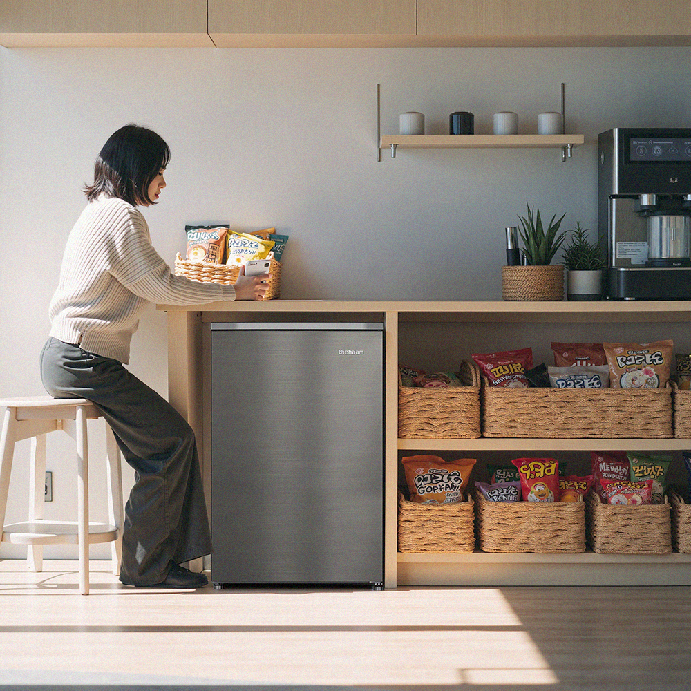 소형 미니 냉동고 서랍형 가정용 스탠드 급속 보존식 냉동고 더함 CHIQ 85L 실버