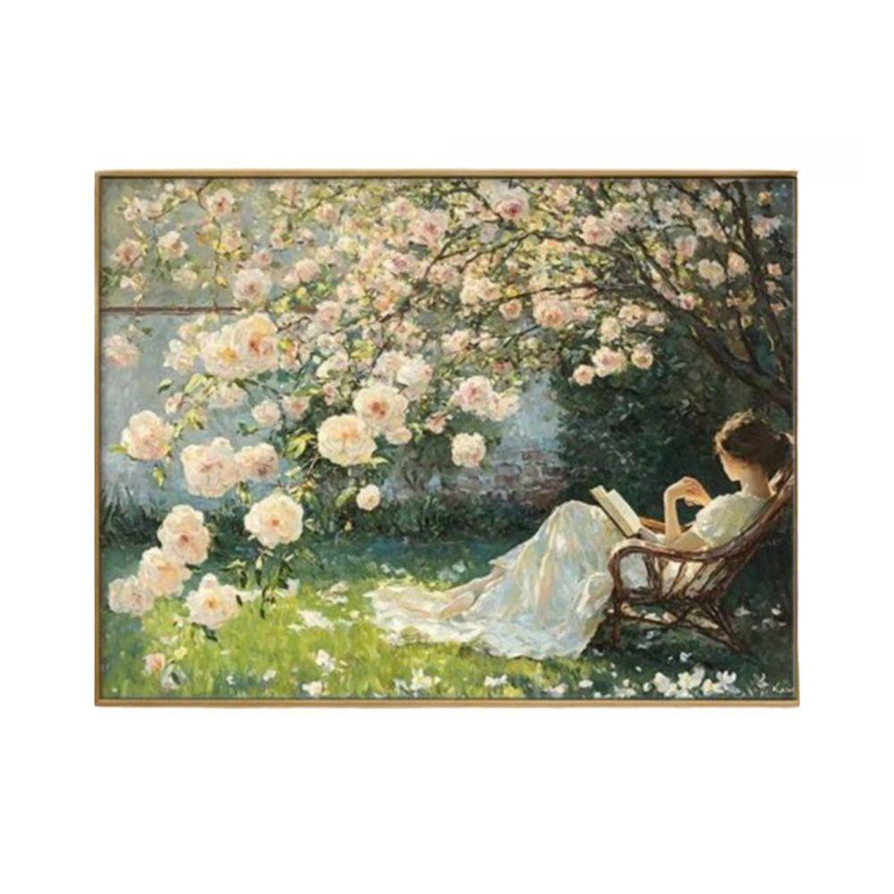 유화 그리기 세트 DIY 대형 풍경화 색칠 그림 캔버스 A 골드 프레임 50x65cm - 상품 이미지