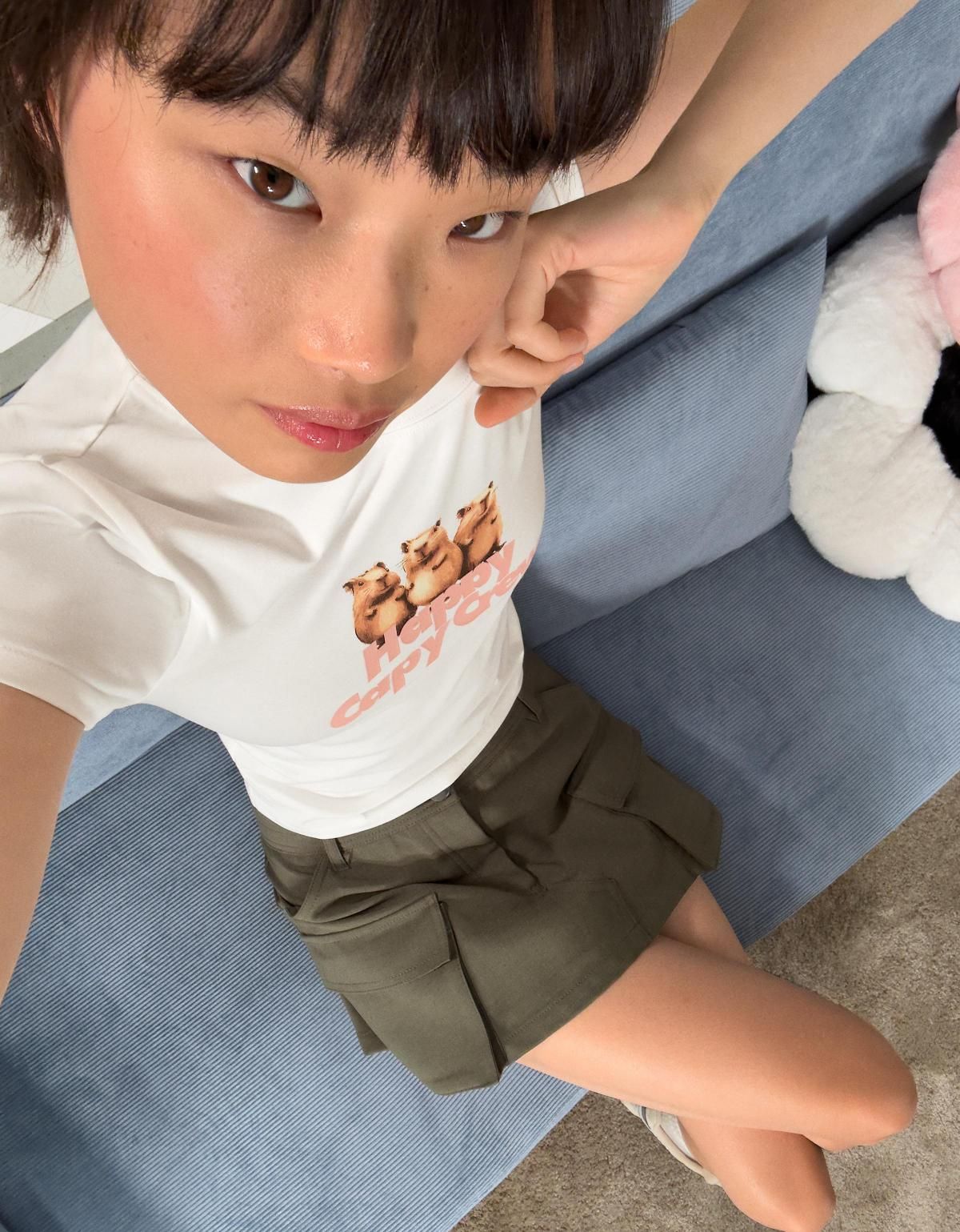 버쉬카 프린트 베이직 반팔 티셔츠 7830/187 OFF WHITE - 상세 이미지 5