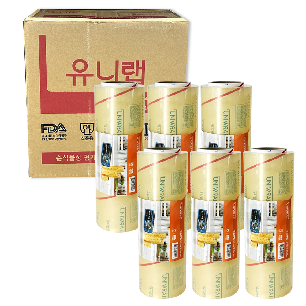 업소용 유니랩 식품포장랩 PVC 대용량 35cm x 500m 박스(6입) - 메인 이미지