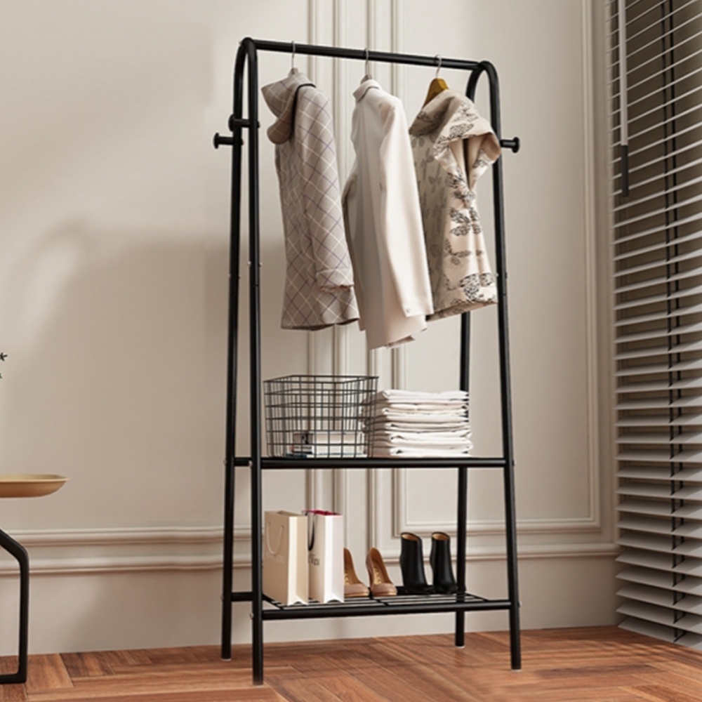 2단 선반 옷행거 튼튼한 철제행거 원룸 스탠딩옷걸이