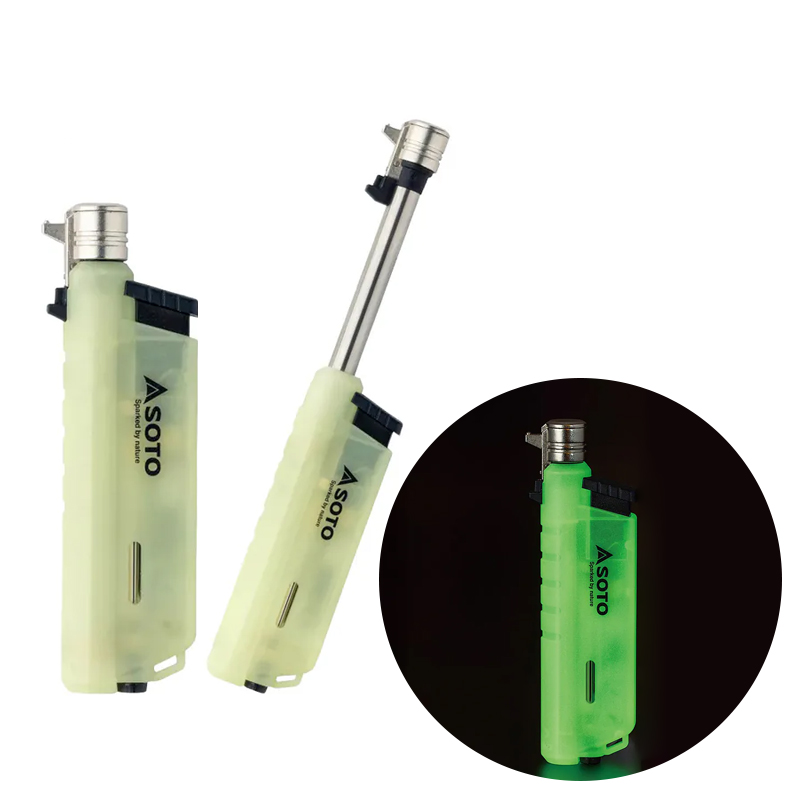 소토 슬라이드 가스 토치 ST-487 LU 루미너스 캠핑 휴대용 방풍 라이터 부탄 충전