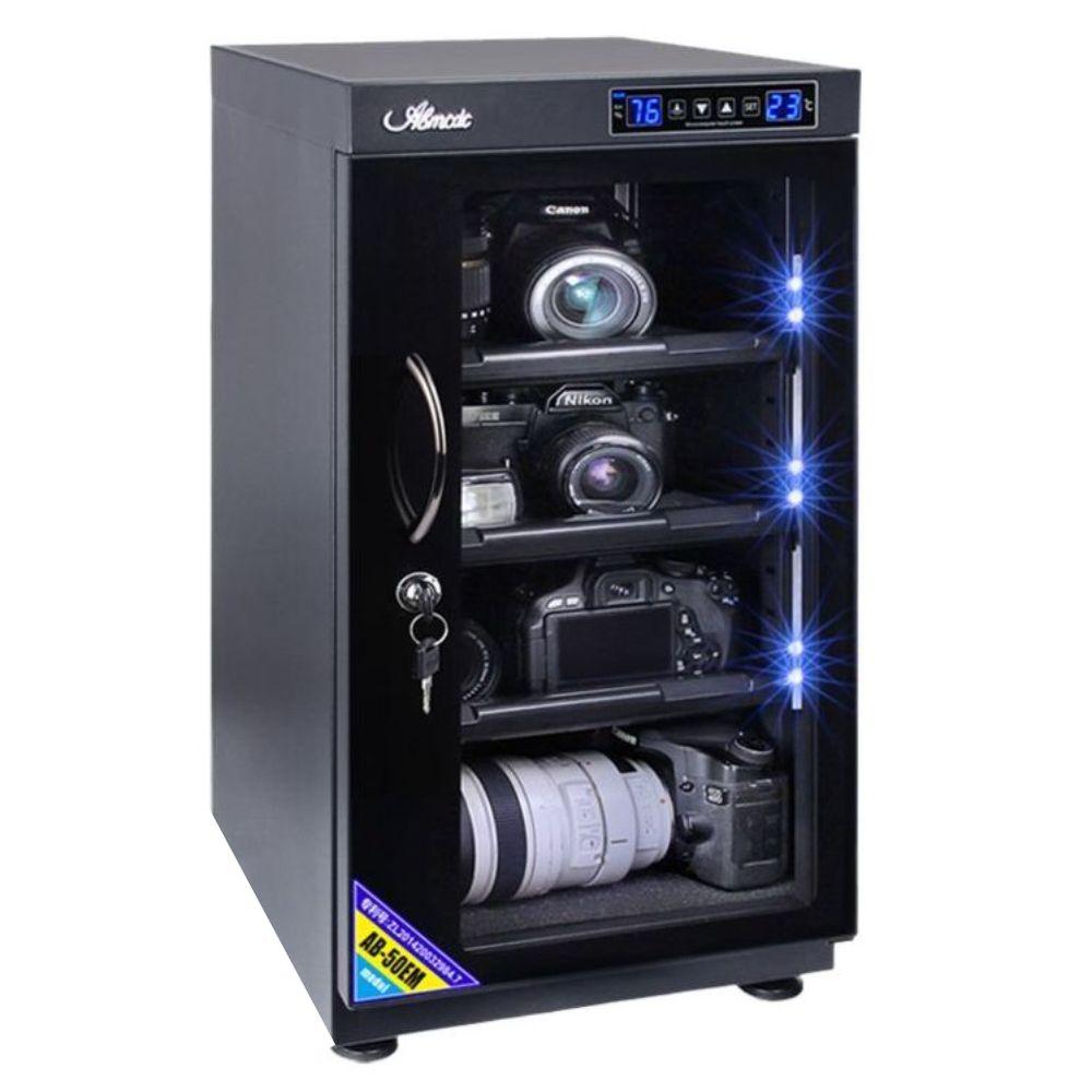 카메라 제습함 렌즈 보관함 전자 습도조절 50L 수치 제어 3단 LED 조명 - 상품 이미지