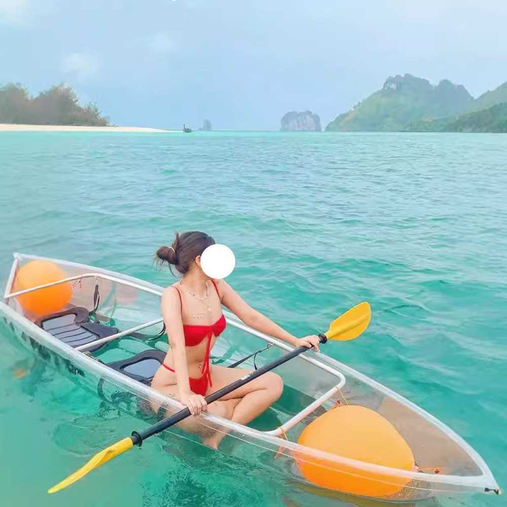 투명 바닥 카약 보트 바다 체험용 패들 수상 스포츠 오렌지 - 상세 이미지 5