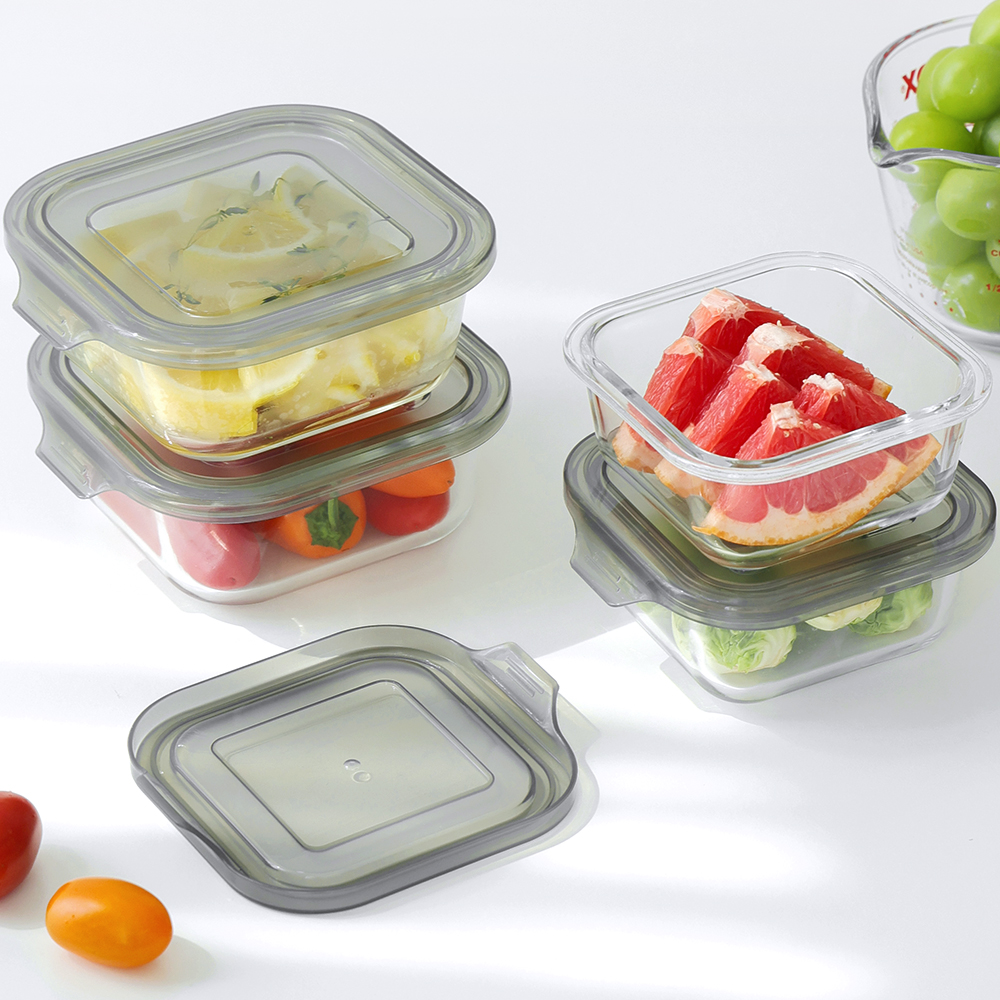 파쿠젠 이지캡 내열 유리 반찬통 5종, 직 440ml 3p+680ml 2p, 1세트