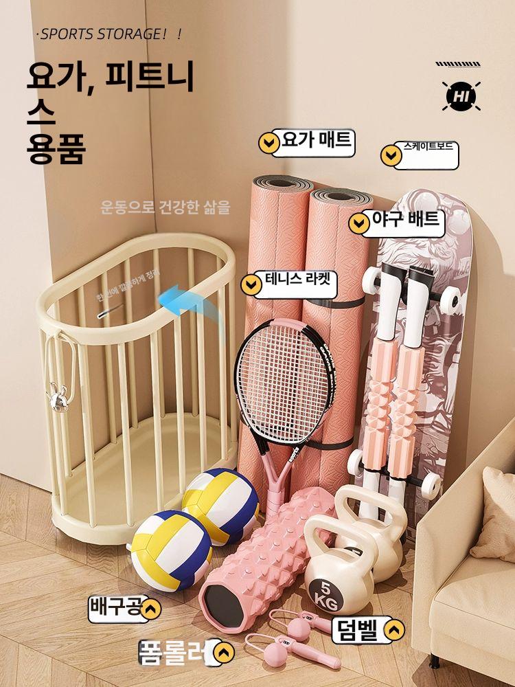 폼롤러 보관함 홈트 정리 요가 무바퀴 수납함 틈새 대형 크림화이트 손잡이 없음 7호 수납 - 상세 이미지 2