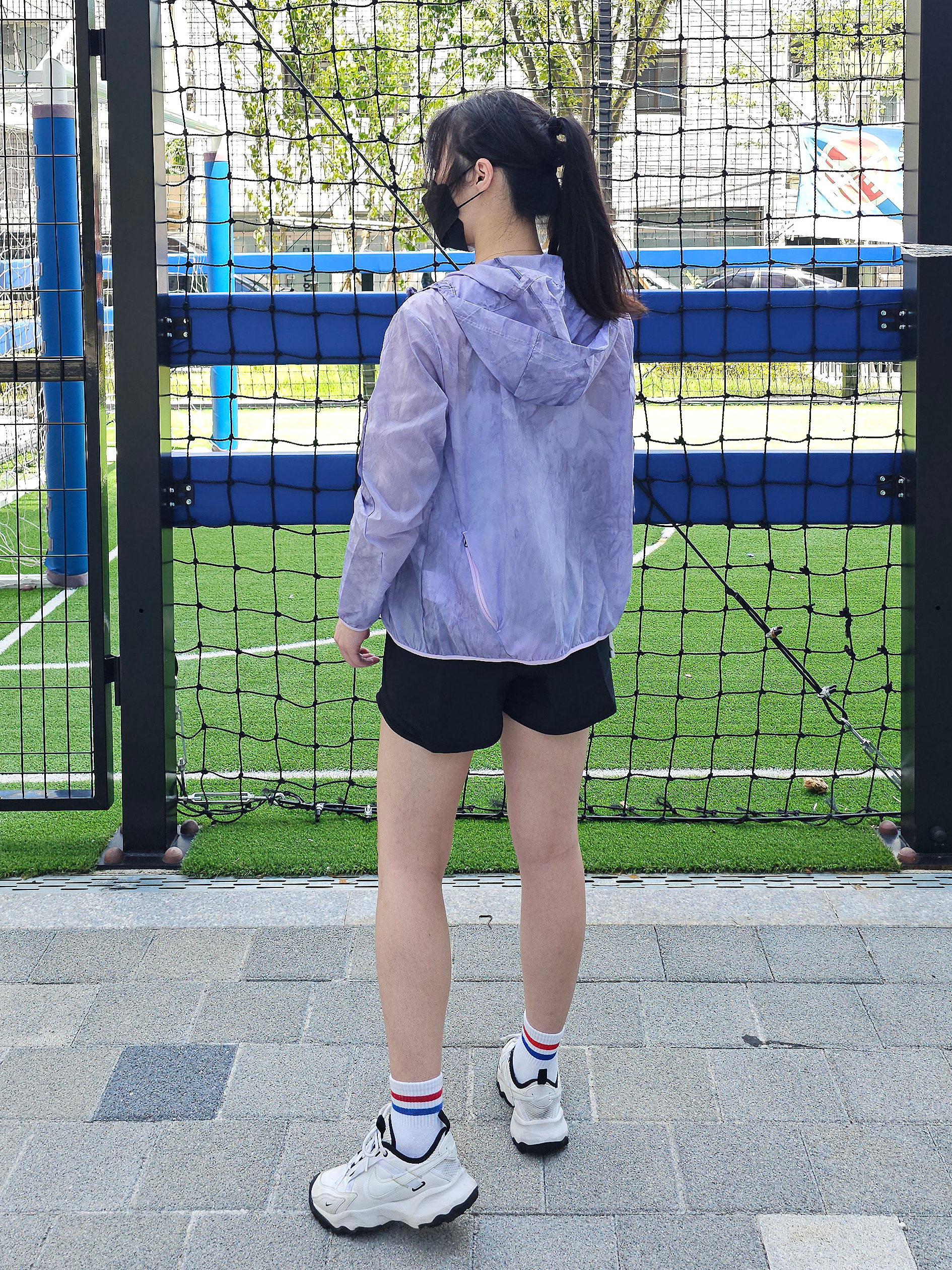 나이키 여성 크롭 초경량 방수 패커블 바람막이 러닝 마라톤 등산 자켓 FN6854라벤더, S 이미지 6