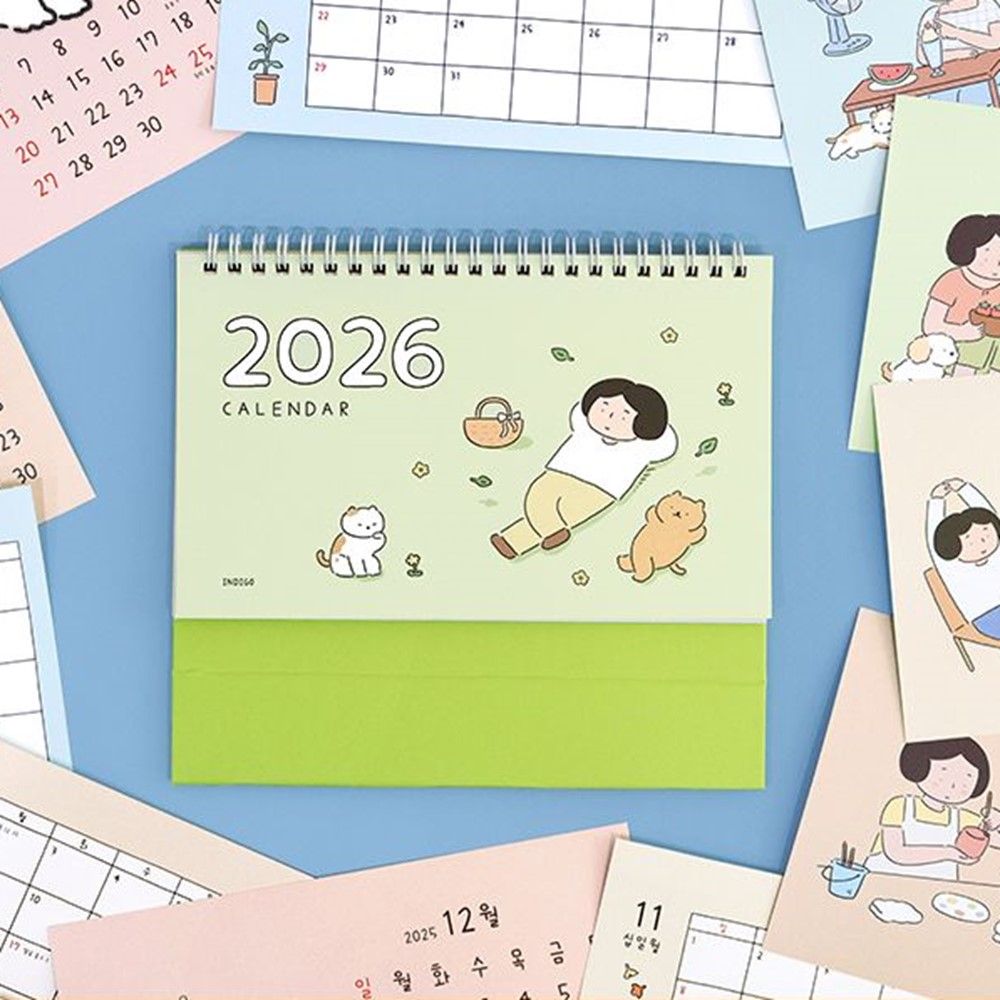 2026년 귀여운 탁상 달력 일상 26년 일러스트 데스크 캘린더 2026 - 상세 이미지 3