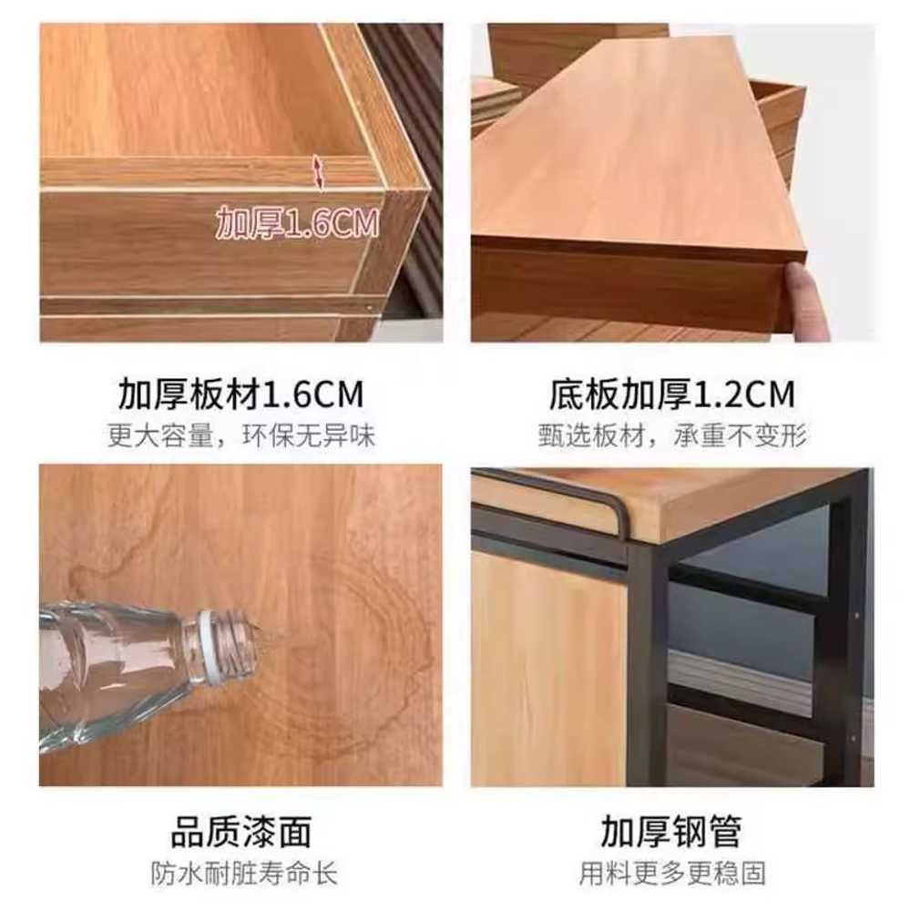 베이커리 진열대 나무 쿠키 마트 디저트 우드 상품 1.2m (2단)+평판 - 상세 이미지 4