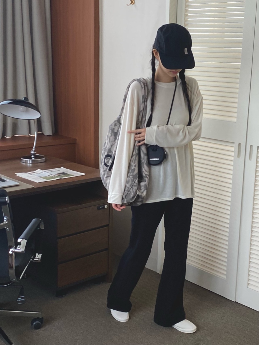 그레이 부츠컷 레깅스 밴딩 스판 쫄바지 슬림 여행룩 팬츠 마실룩 - 상세 이미지 3