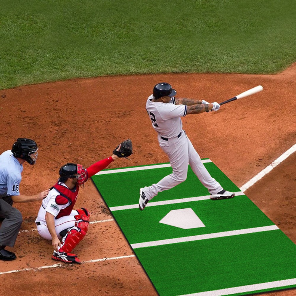 소프트볼 타격 배팅 매트 야구배트 야구글러브 배팅연습 피칭머신 그린화이트 116x300cm