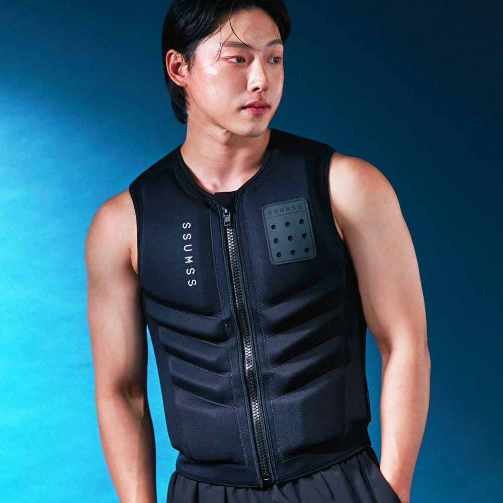 썸쓰 구명조끼 성인 남자 여자 경량 라이프자켓 슬림 네오프렌 ACTIVE 블랙, 120kg - 상세 이미지 3