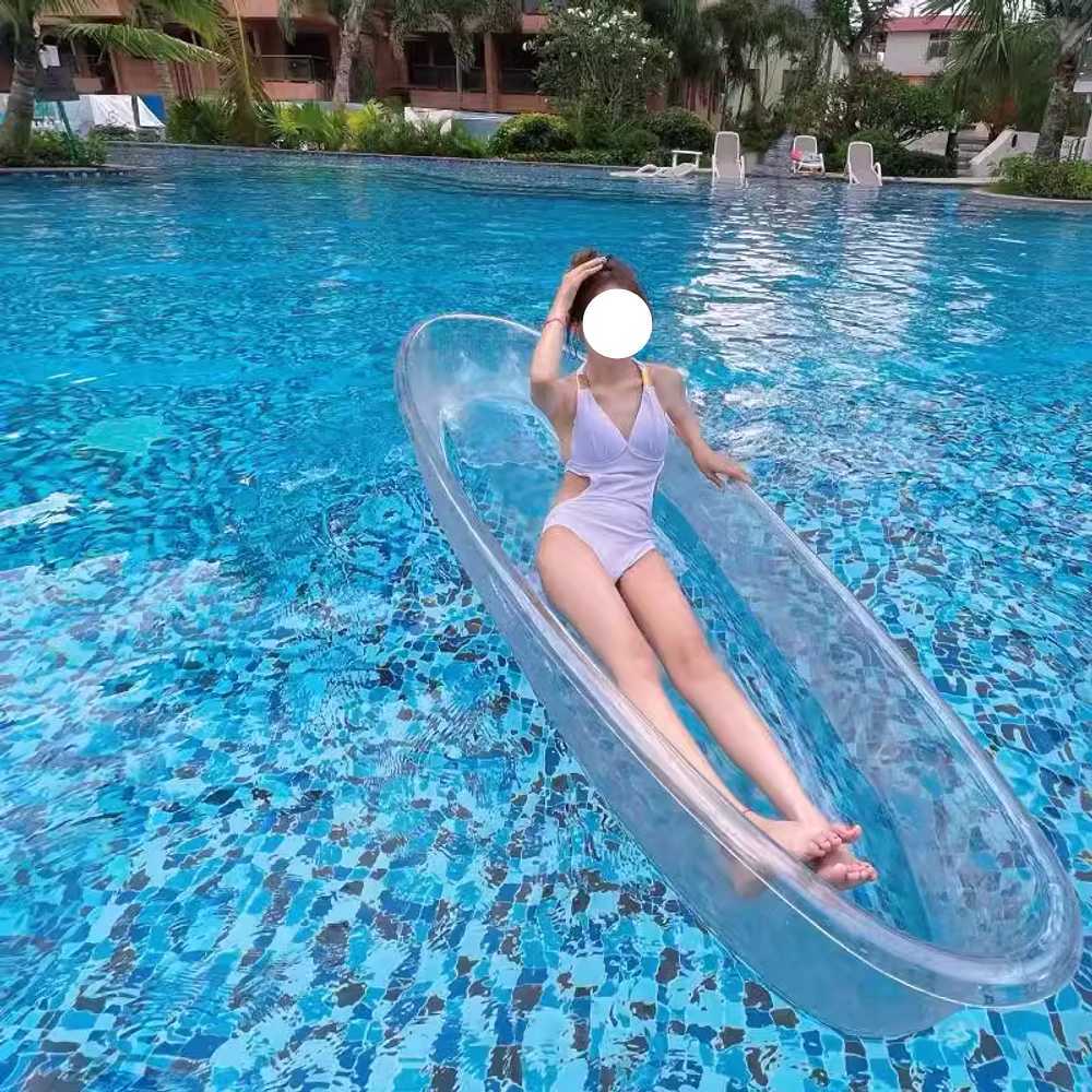 투명 바닥 카약 보트 바다 체험용 패들 수상 스포츠 오렌지 - 상세 이미지 3