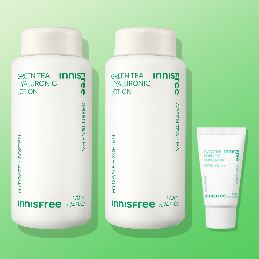 이니스프리 그린티 히알루론산 로션 / 저자극 수부지  속건조 170ml, 2개 - 상품 이미지