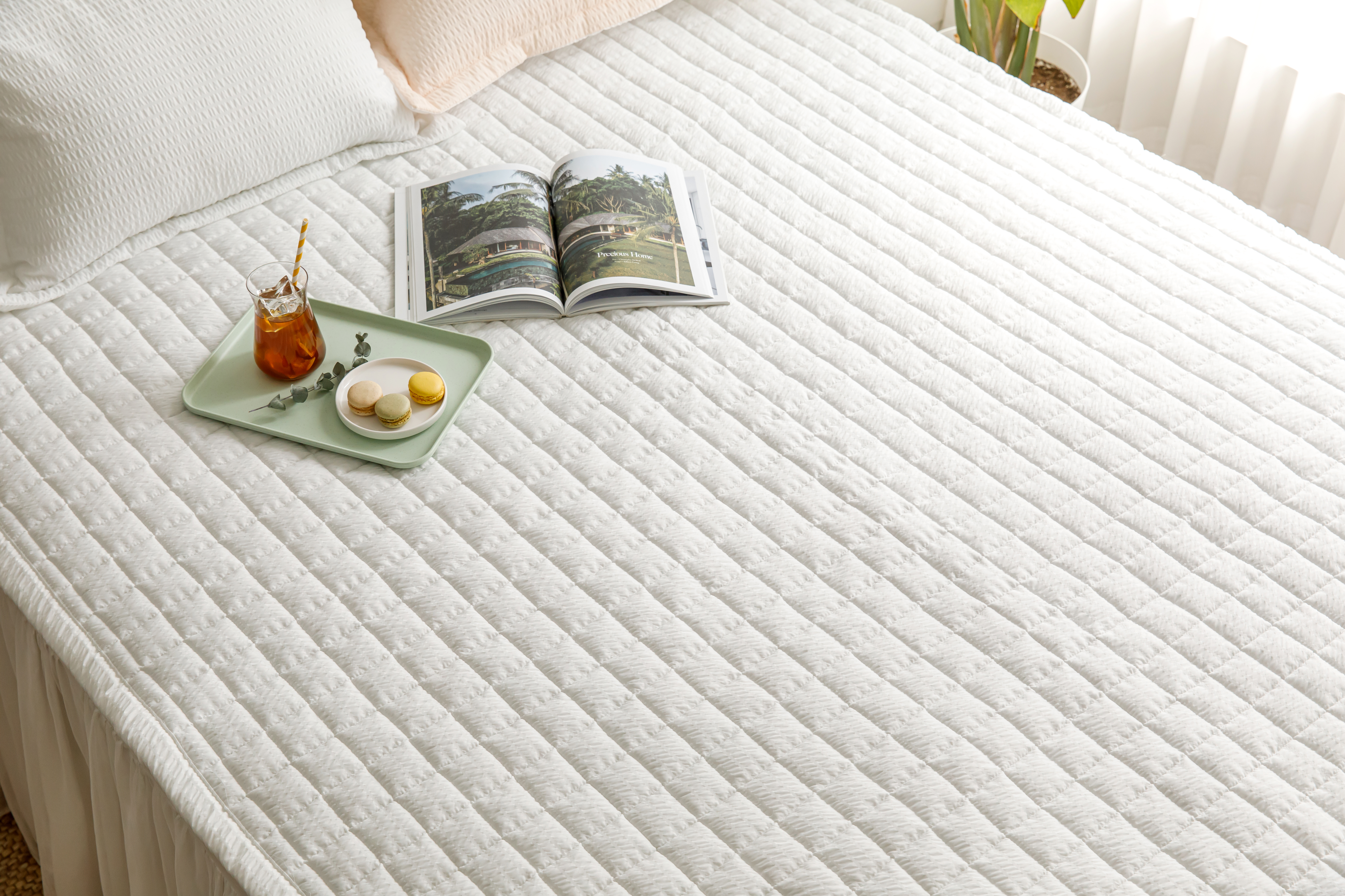 여름 시원한 시어서커 시어서커 매트리스 냉감패드 침대패드 SS