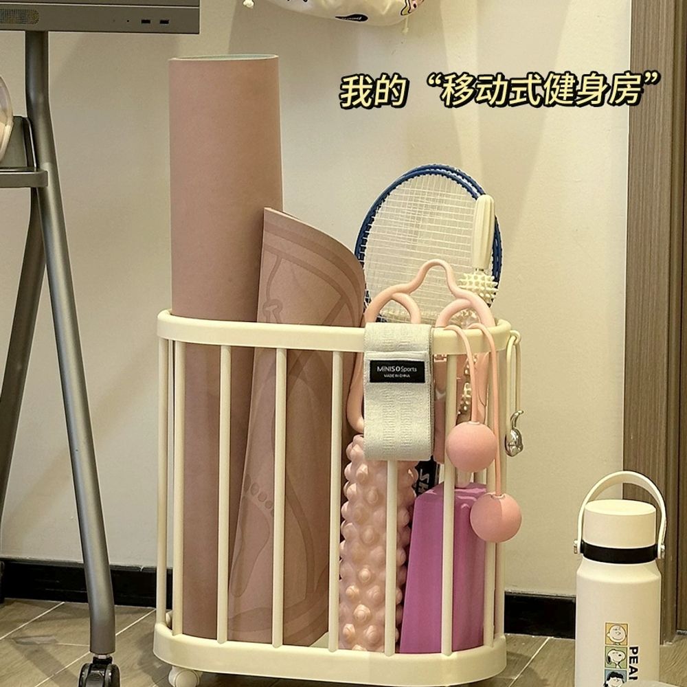 필라테스정리대요가매트폼롤러걸이이동식철제장비짐볼 이동식수납바구니 A. 설치 자습서 ation - 상세 이미지 2