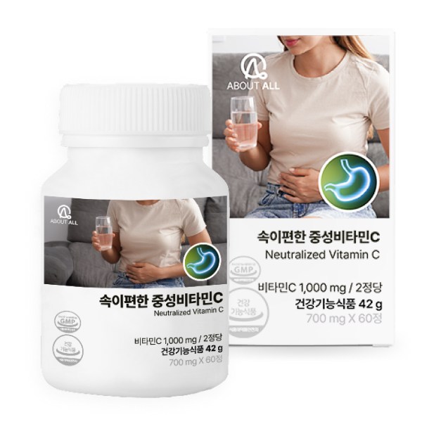어바웃올 속이편한 중성비타민C 60정, 1개 - 메인 이미지