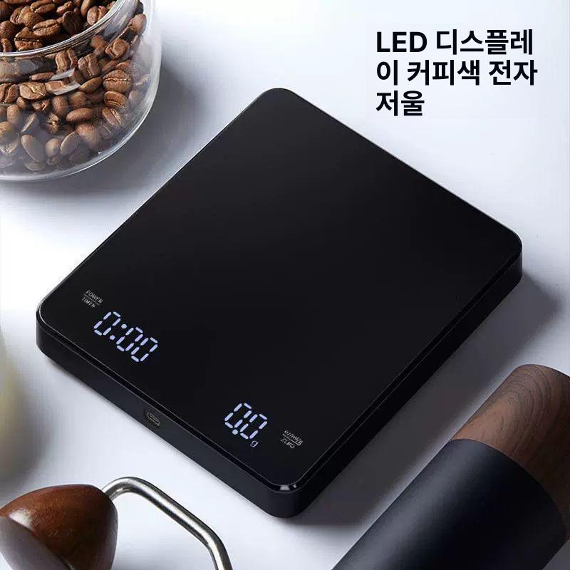 스마트 저울가정용 카페 가정용 커피저울 베이킹 자동 타이머 배터리 5000g 1g B - 상세 이미지 2