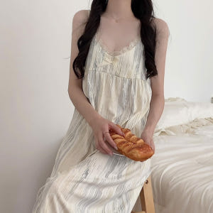 캡내장잠옷 나시잠옷 브라탑원피스 끈나시 민소매 공주 홈웨어 네글리제 비올... 착용 후기 | 사이즈/핏 총정리 - 상품 이미지 4