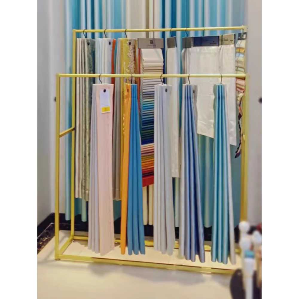 커튼 진열대 랙 섬유 철제 디피 스탠드 디스플레이 골드 행거 120cm+바퀴 - 상세 이미지 2