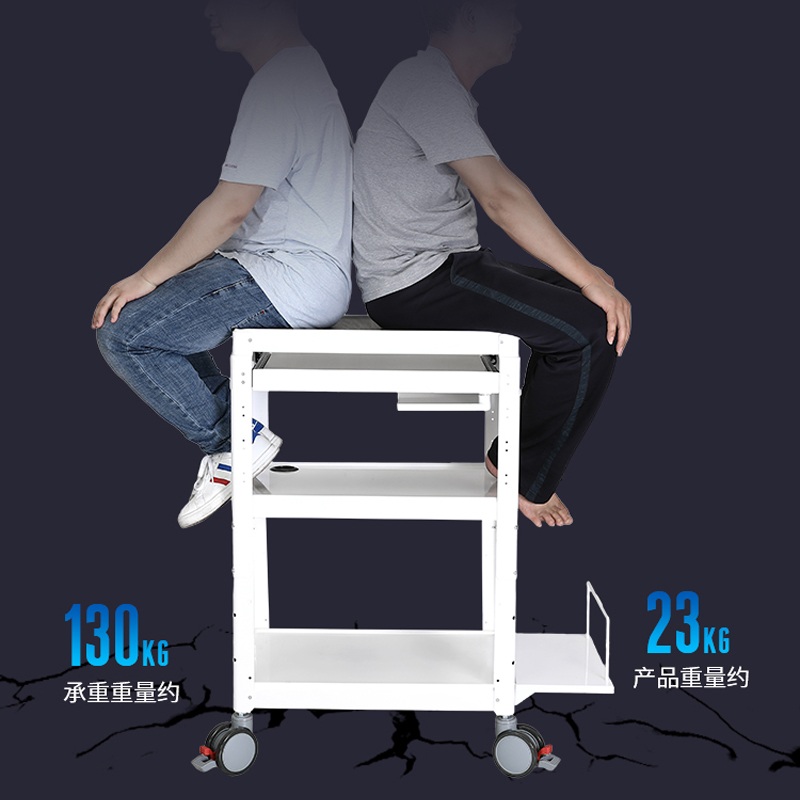 빔프로젝터 테이블 카트 거치대 이동식 영사대 선반 컴퓨터 화이트P97-A 사무실 - 상세 이미지 5