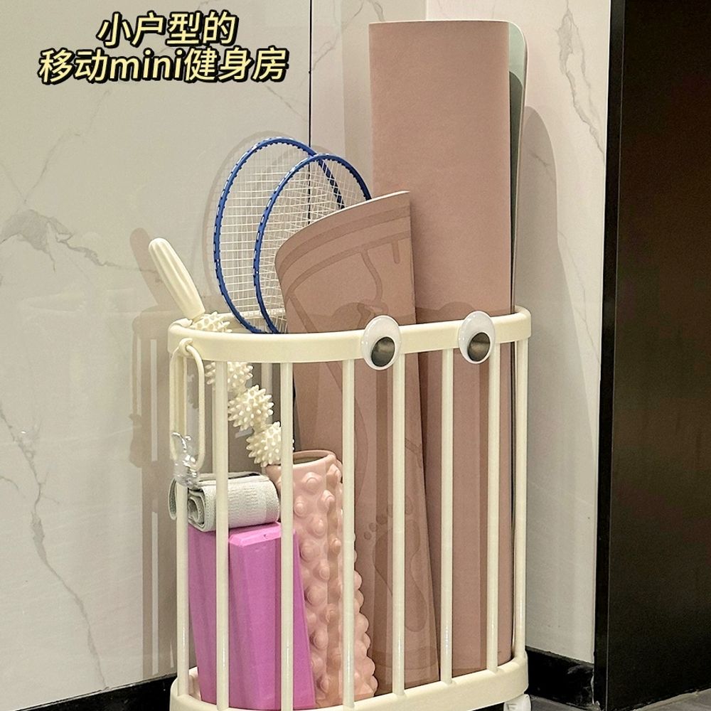 필라테스정리대요가매트폼롤러걸이이동식철제장비짐볼 이동식수납바구니 A. 설치 자습서 ation - 상세 이미지 4