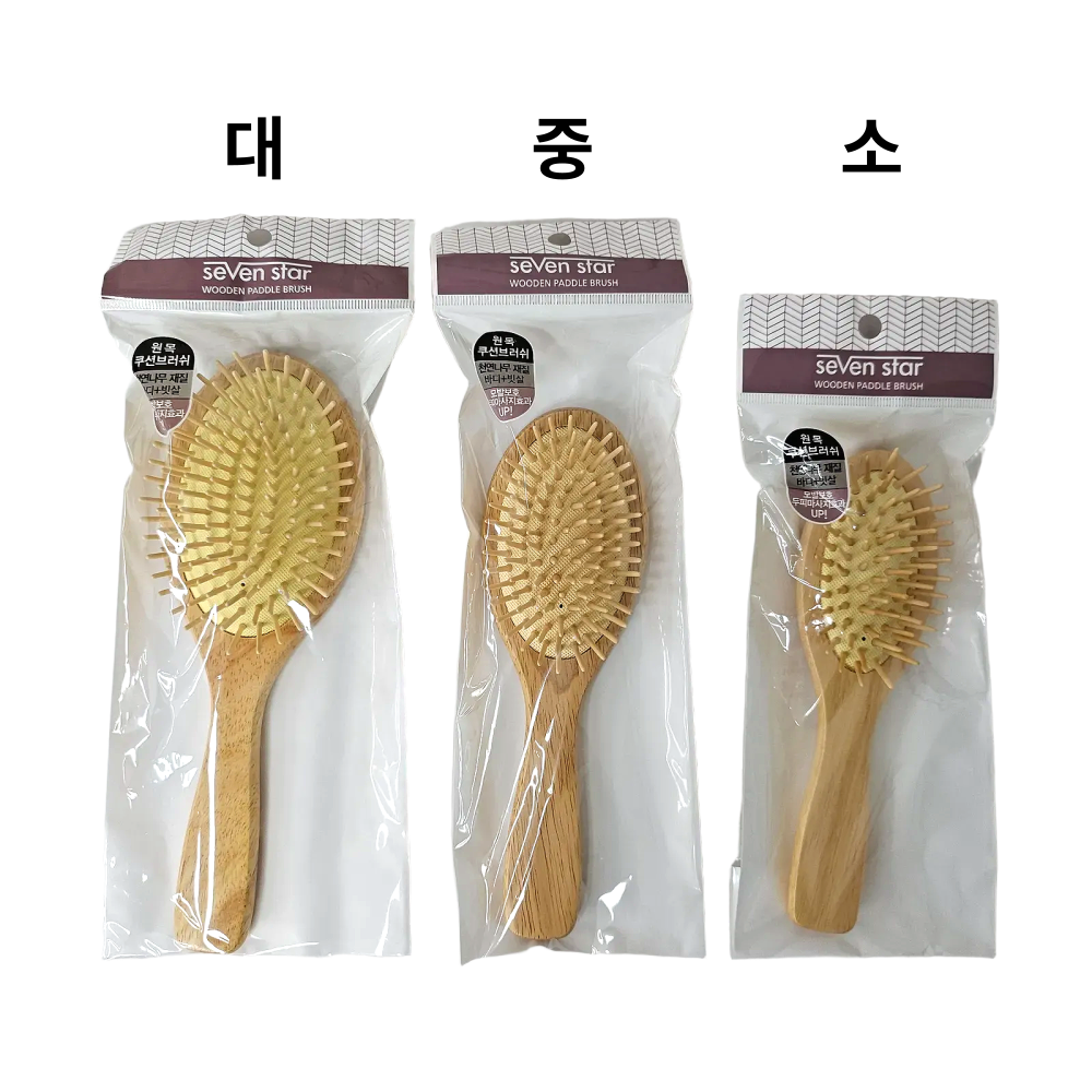 고급목 타원쿠션 빗 (소) (6831) 원목 브러쉬 - 상세 이미지 2