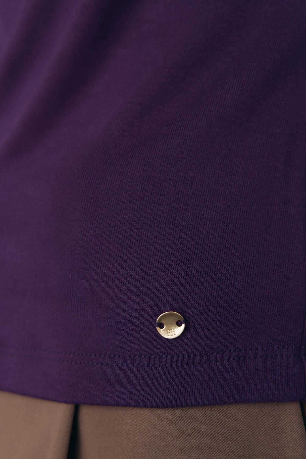 페드로 델 이에로 에코베로 비스코스 셔링 오프숄더 긴팔 티셔츠 8622500 MORADO - 상세 이미지 4