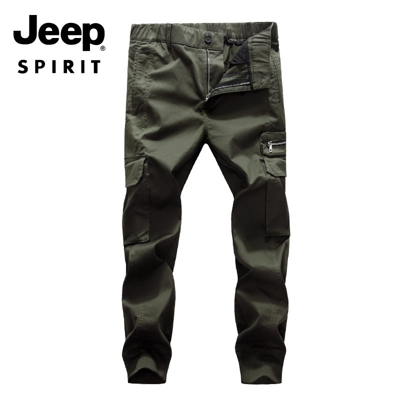 JEEP SPIRIT 남자 가을 카고조거팬츠 포켓 면 카고바지 - 상품 이미지