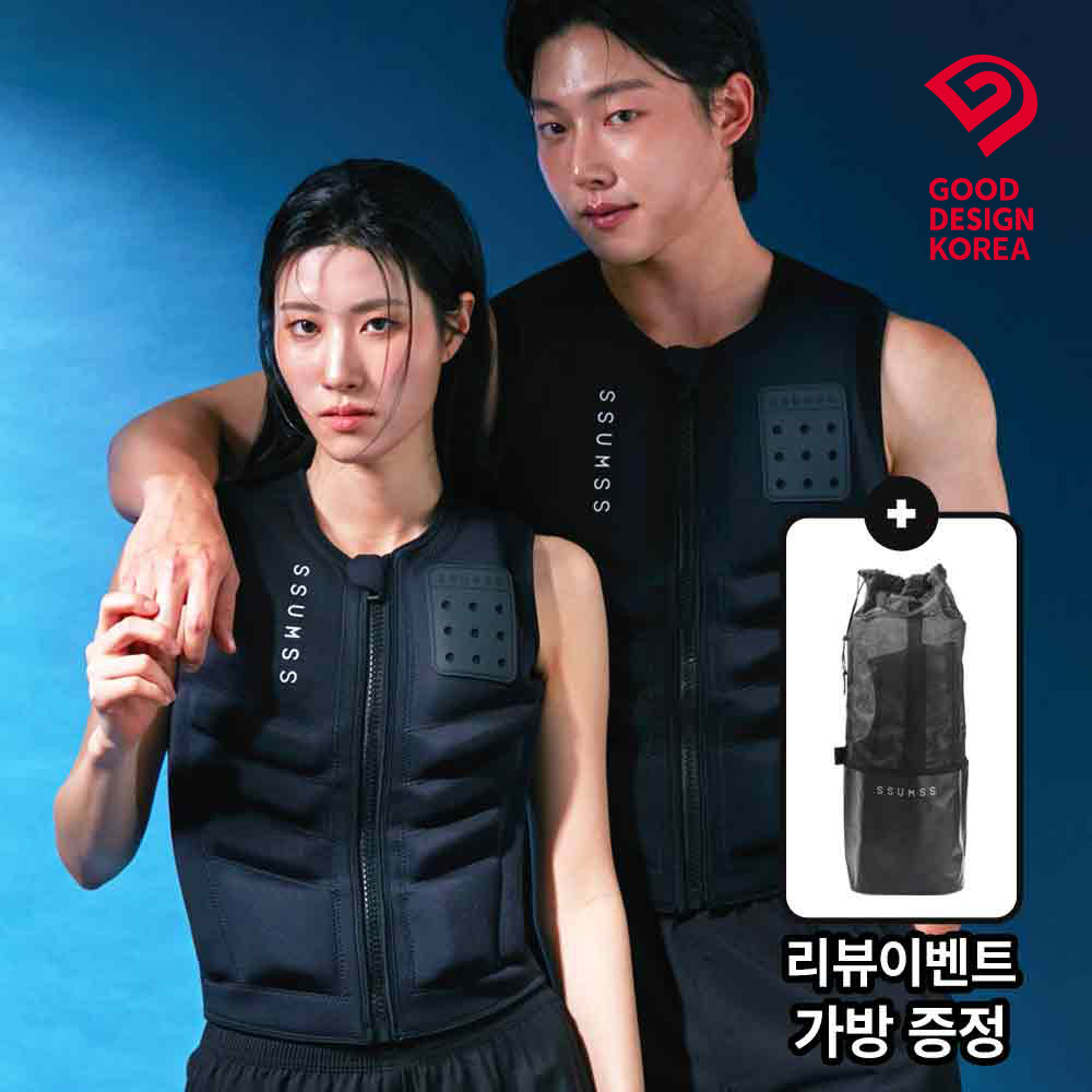 썸쓰 구명조끼 성인 남자 여자 경량 라이프자켓 슬림 네오프렌 ACTIVE 블랙, 90kg