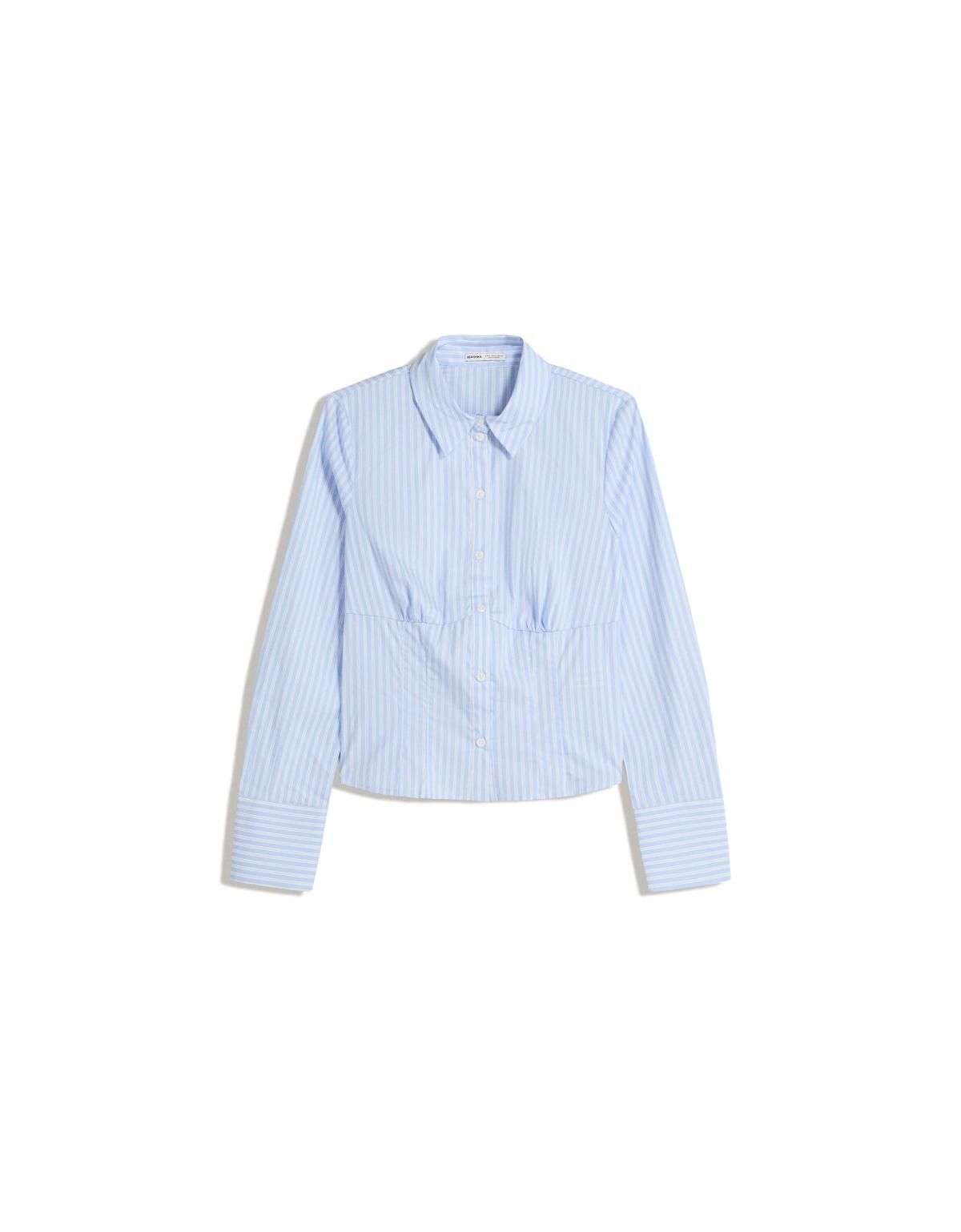 버쉬카 테일러드핏 스트라이프 다트 셔츠 6265/710 LIGHT BLUE - 메인 이미지