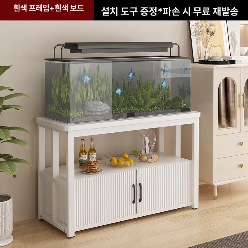 어항 받침대 다층 수납 캐비닛 세트 어항받침대 화이트+화이트 어항제외 50x30x60cm 길이x너비x높이 이미지 6