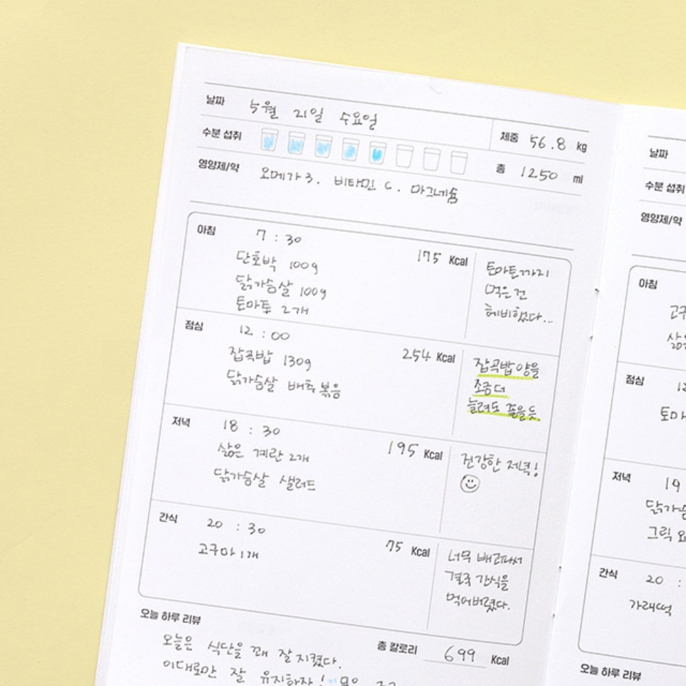 다이어트 일기 식단 일지 건강 달력 식사 노트 다이어리 - 상세 이미지 3