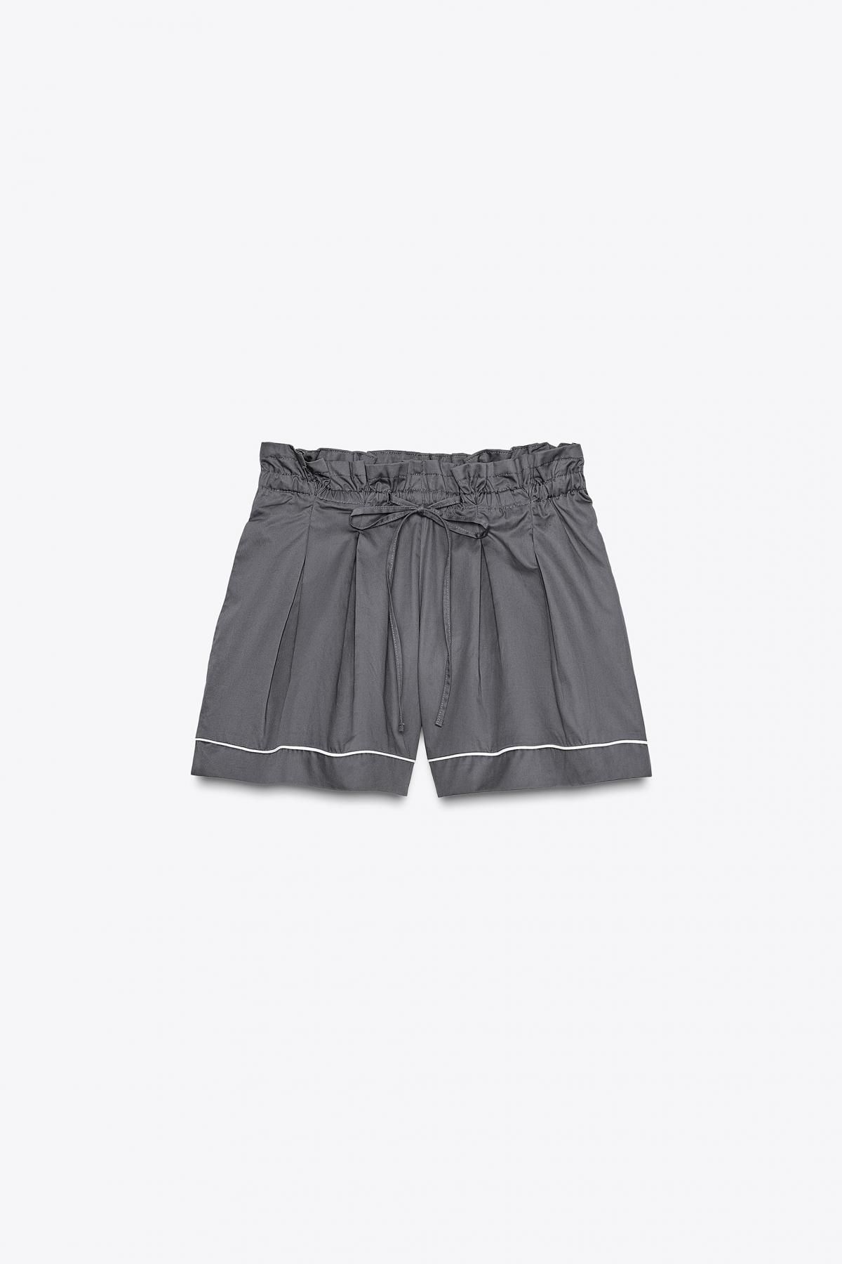 자라 테크니컬 파이핑 볼륨 숏팬츠 1255/535 WASHED PETROL - 메인 이미지