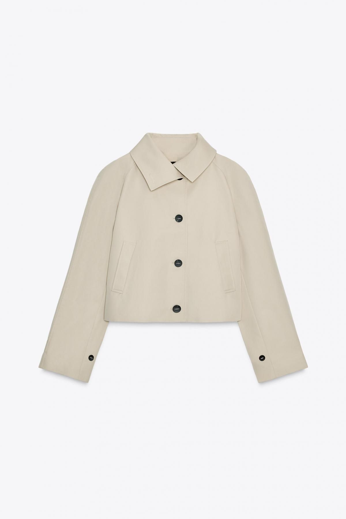 자라 테크니컬 코튼 블렌드 숏 트렌치코트 3833/245 BEIGE - 메인 이미지