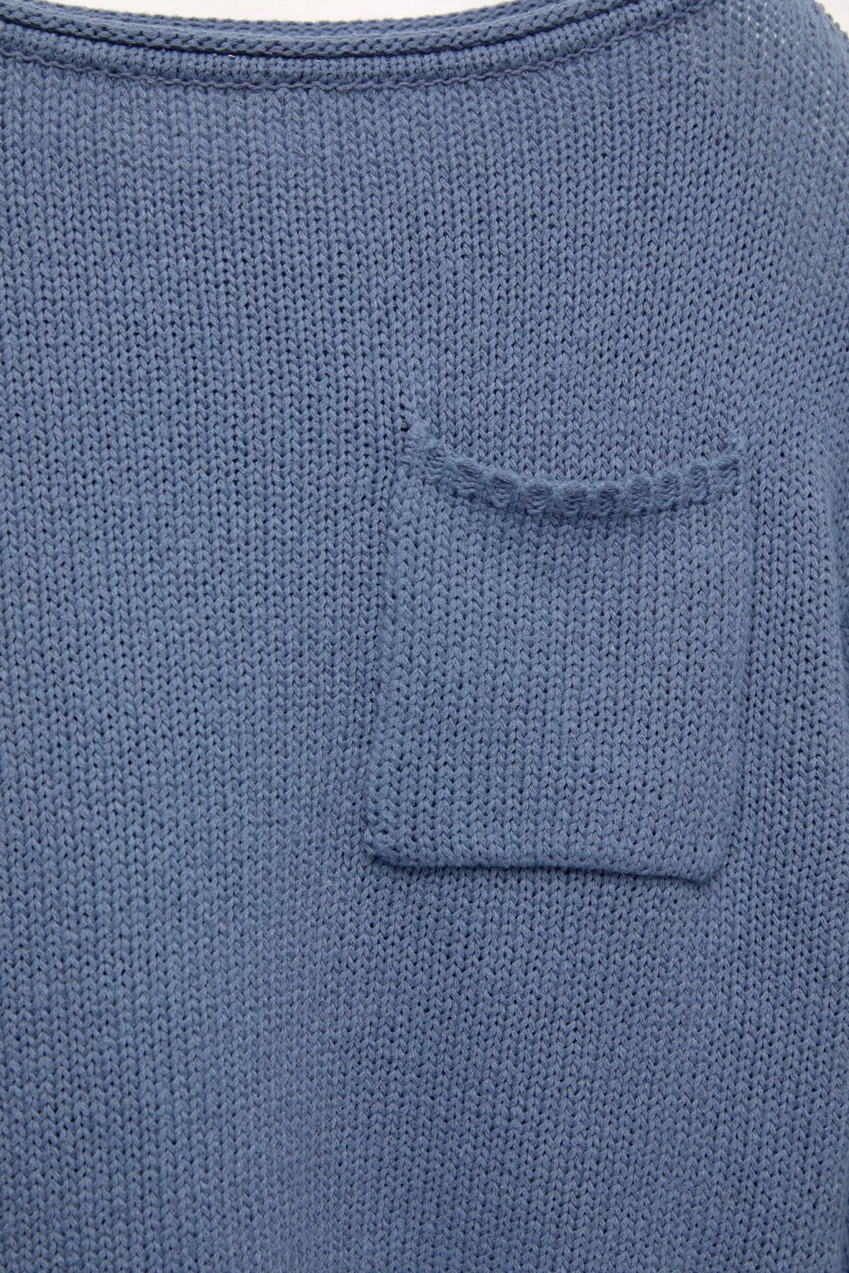 풀앤베어 오버사이즈 코튼블렌드 라운드넥 스웨터 7550/321 NAVY 이미지 6