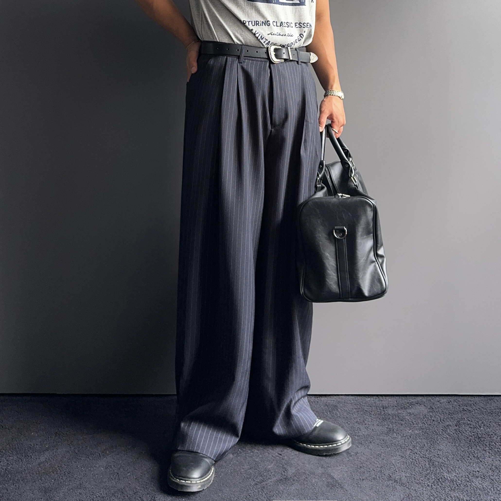 1+1 남자여름슬랙스 쿨슬랙스 남자스트라이프바지 - 상세 이미지 4