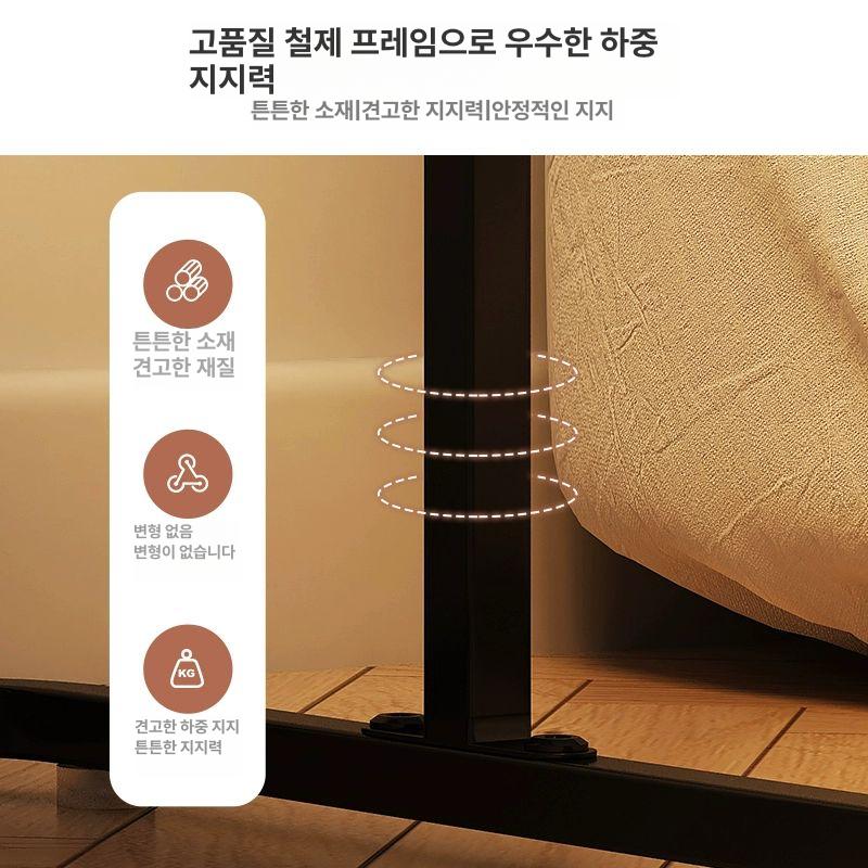 사이드테이블 미니협탁 탁자 충전 협탁 모듈 호두색 이중 일반형 - 상세 이미지 5