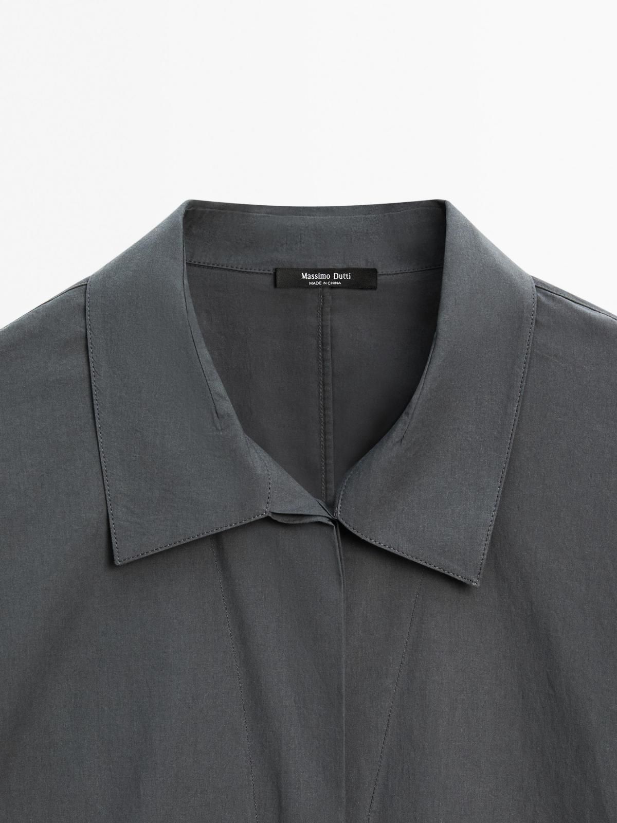 마시모두띠 오버핏 100 코튼 포플린 긴팔 셔츠 5112/612 BLUISH GREY - 상세 이미지 5