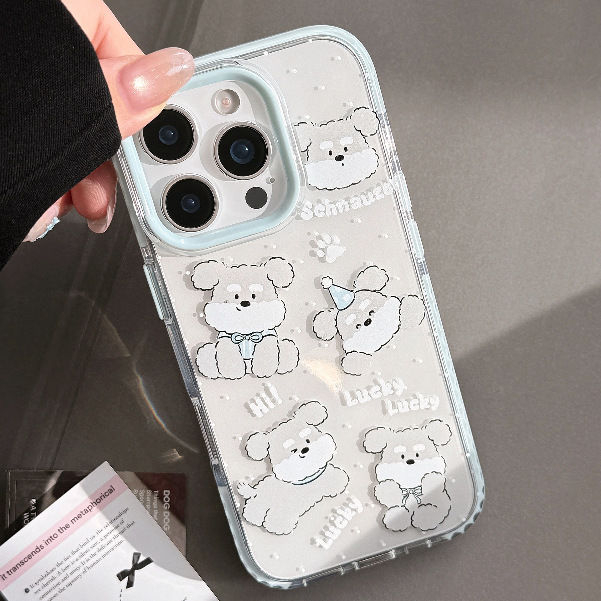 귀여운 식사러버 강아지·레드 앞치마 셰프 강아지 아이폰 케이스 - 상세 이미지 4