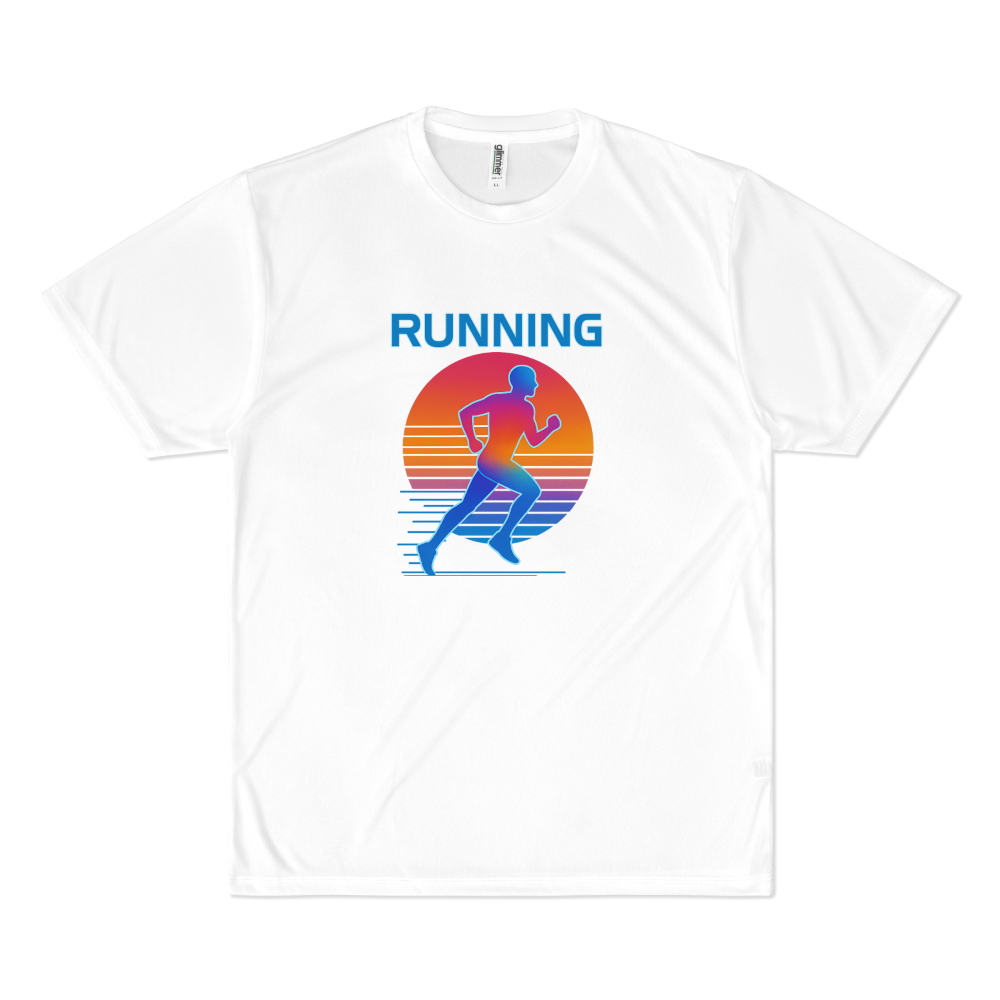 스탠다드핏 폴리 드라이 경량 반팔 티셔츠 (공용)_Retro-Futuristic Runner _ 러닝