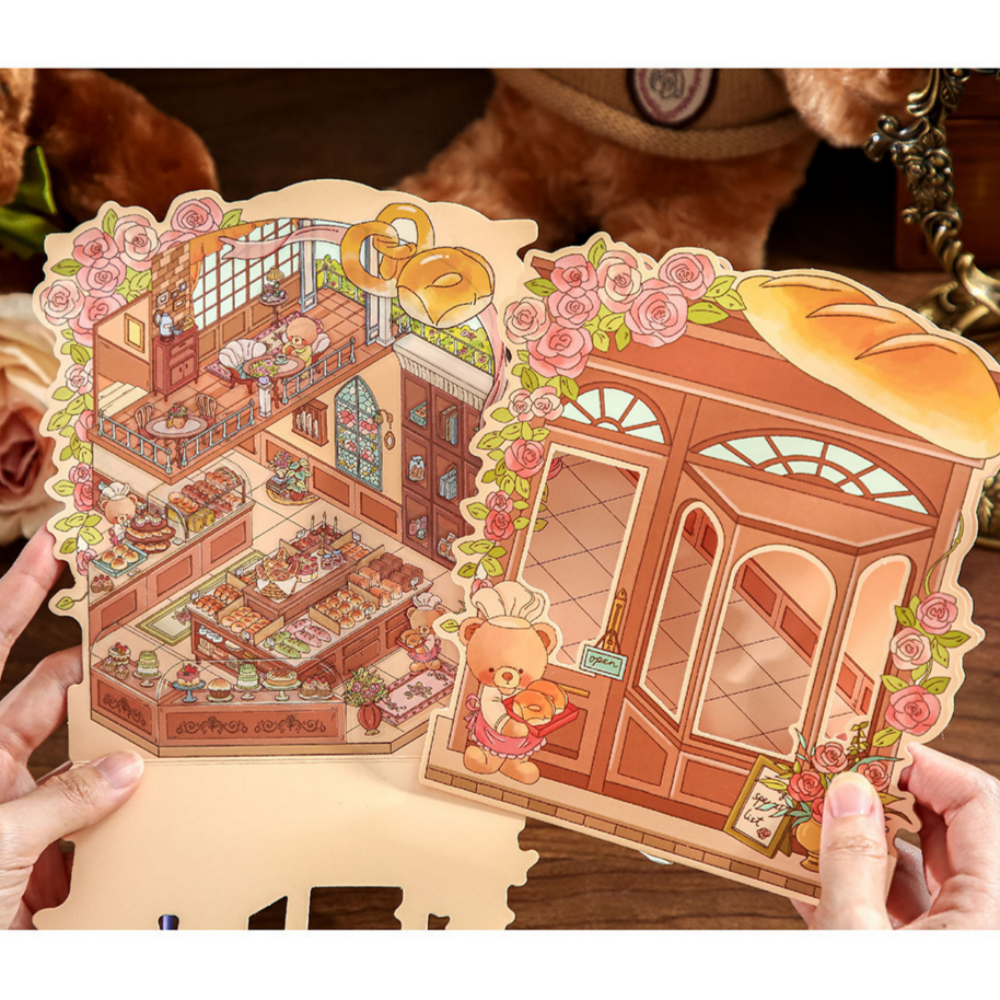 [4종 세트]3D 방꾸미기 스티커 입체 곰돌이상자 이미지 2