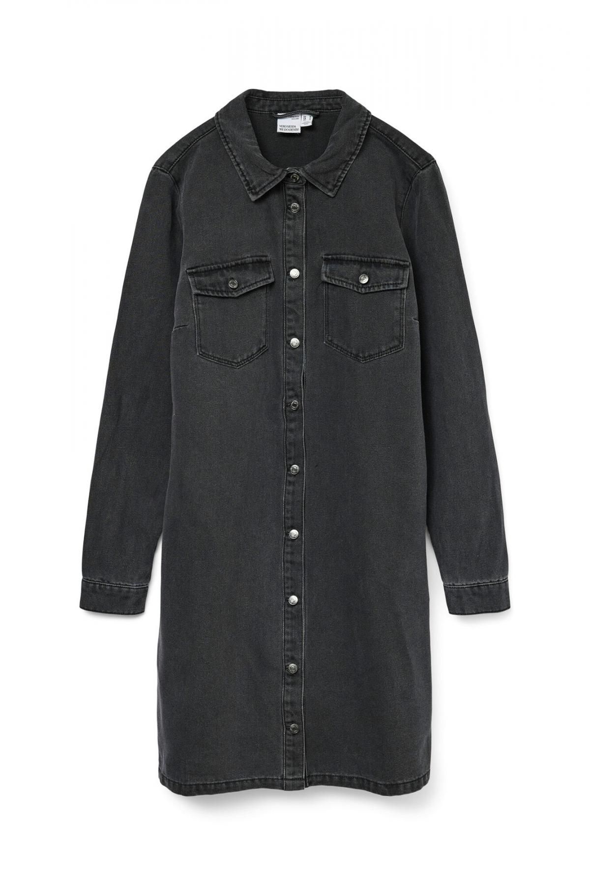 베로모다 버튼업 데님 카라 미니 원피스 5830190 NEGRO - 상품 이미지