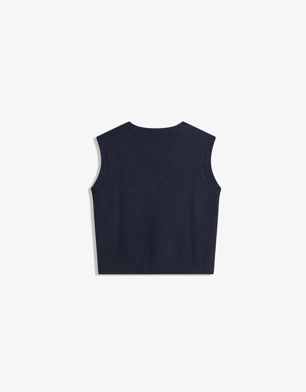 버쉬카 소프트 브이넥 니트 베스트 8587/376 BLUE - 상세 이미지 2
