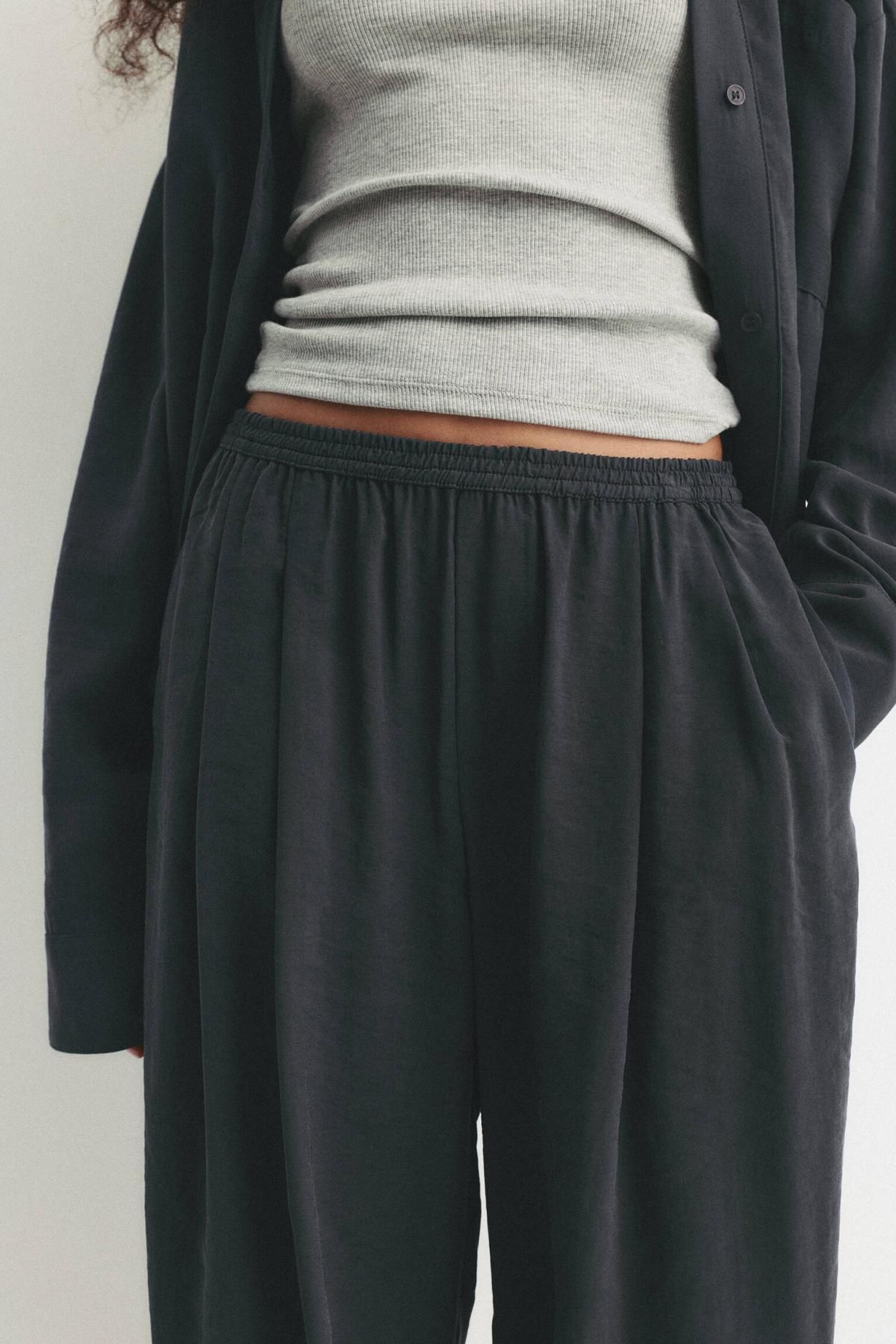 풀앤베어 와이드 다트 스마트 팬츠 7675/389 GREY MARL - 상세 이미지 4