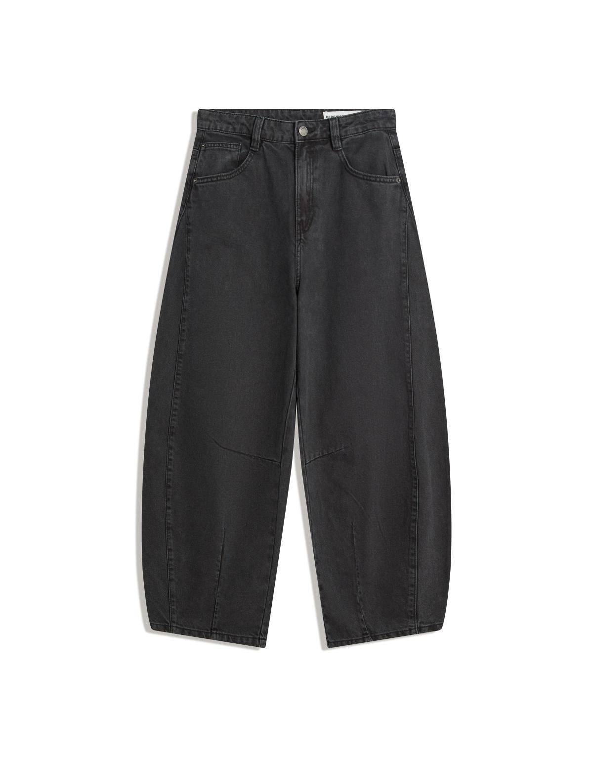 버쉬카 와이드핏 크롭 배럴 팬츠 0148/335 GREY - 상세 이미지 3