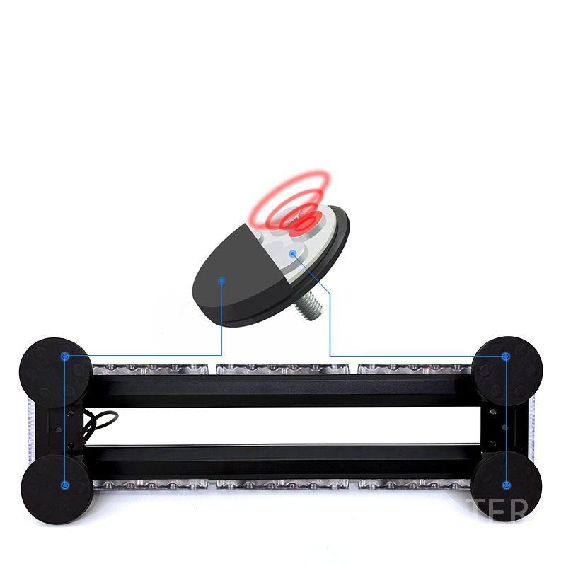차량용 LED 차량 렉카차 긴급 싸인 경광등 굴삭기 일반 스위치-4구 빨강파랑 12-24V - 상세 이미지 3